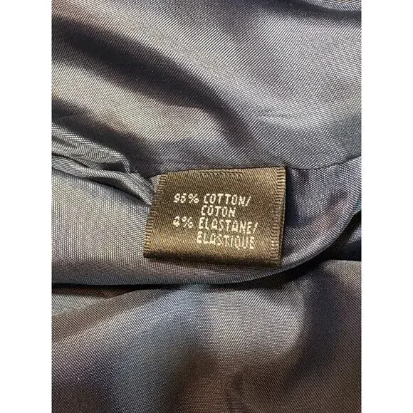 Lafayette 148 Navy Cotton Blend Skirt with Double Back Slit Size 16 - Picture 9 of 13